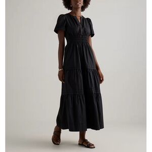 QUINCE 100% Organic Cotton Poplin Tiered Maxi Dress